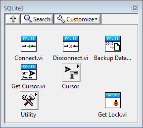 The SQLite3LV top-level palette